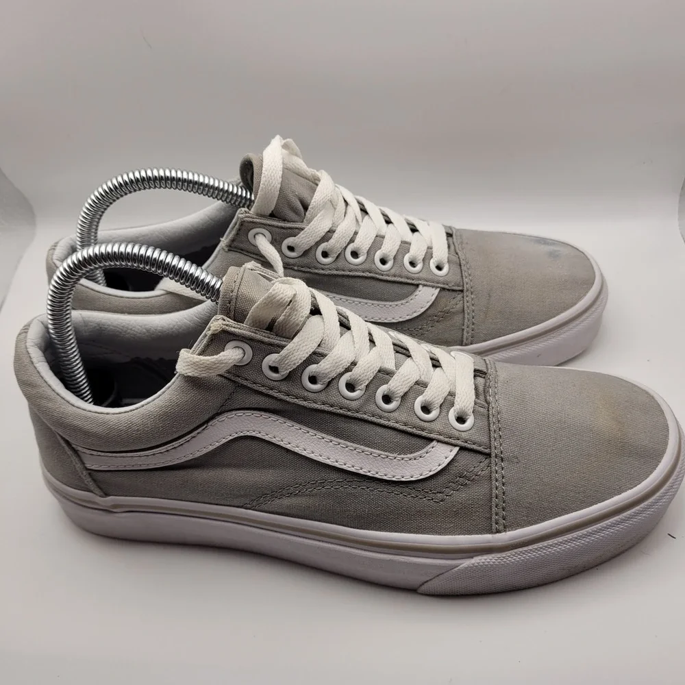 Vans Old Skool Gray Canvas Low Top Skate Shoes Mens 7.5 Womens 9.0 500714